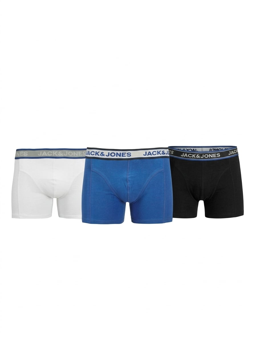 Набор мужских трусов боксеров Jack & Jones ADDITIONAL 3 шт. М Черный/Белый/Синий (9865451)