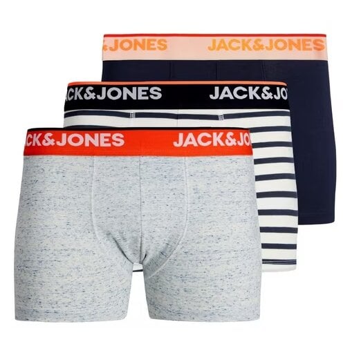 Набор мужских трусов боксеров Jack & Jones ADDITIONAL 3 шт. S Синий/Серый/Белый (98645)