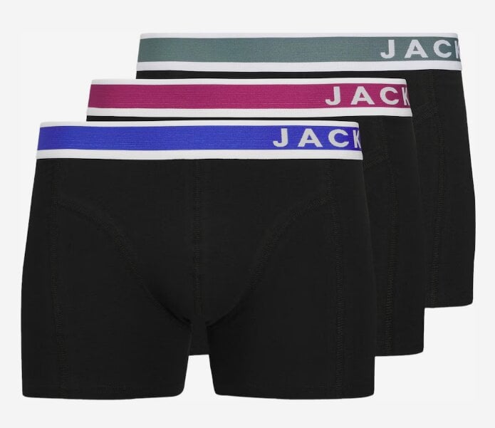 Набор мужских трусов боксеров Jack & Jones ADDITIONAL 3 шт. XXL Черный (98454)