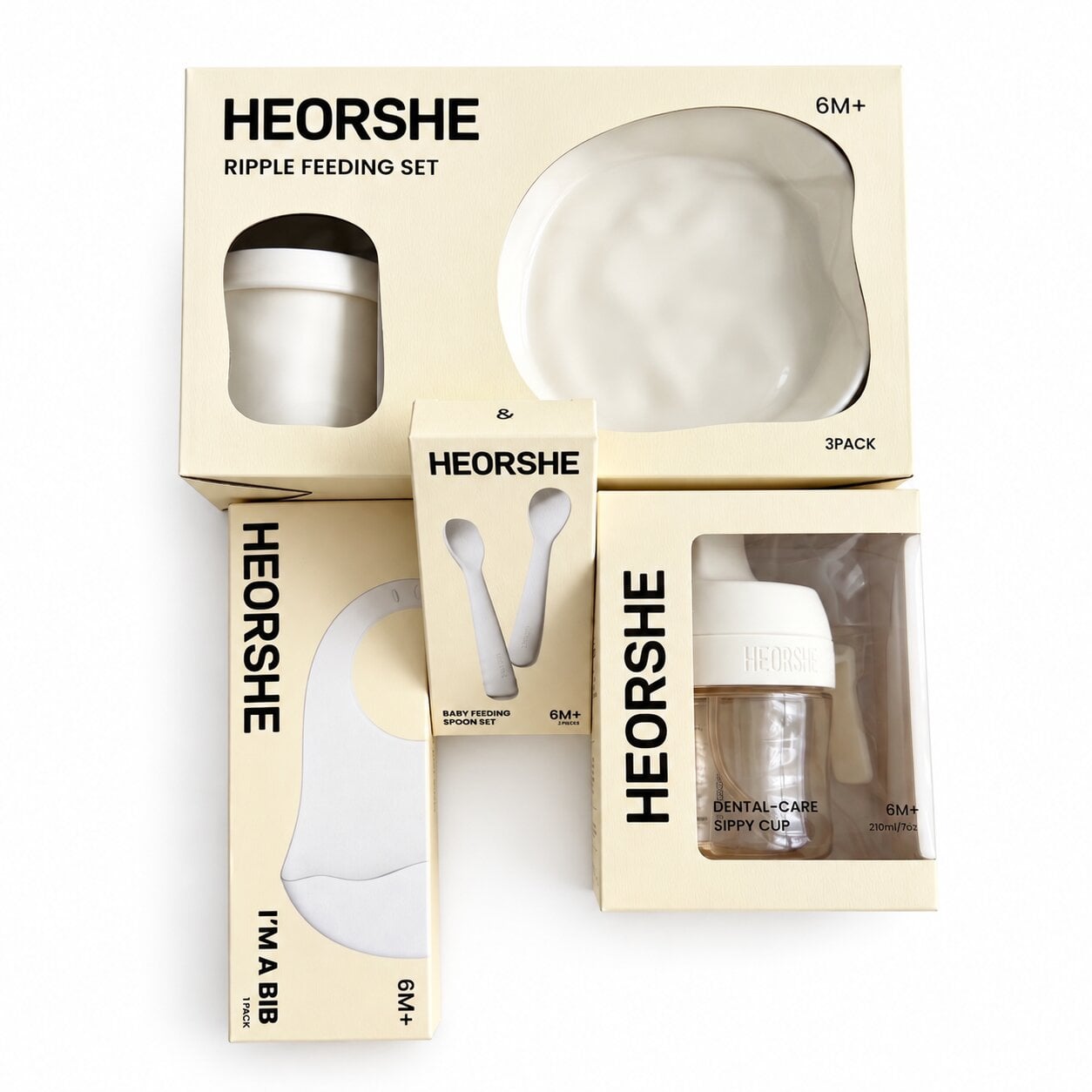 Набор для кормления HEORSHE Ripple с аксессуарами White