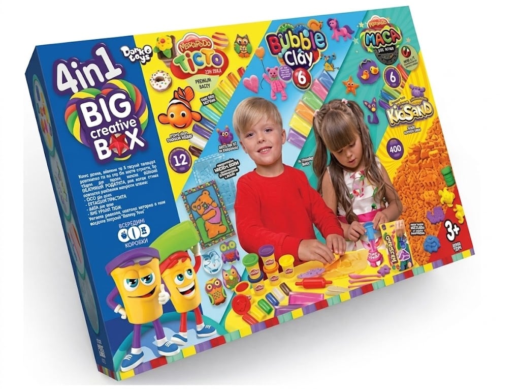 Набір для творчості Danko Toys 4в1 BIG CREATIVE BOX укр. від 3 років 34х22х8 см Різнокольоровий (PZ-340-P-190)