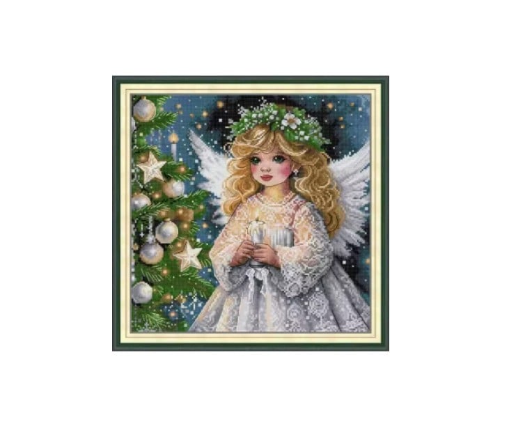 Набір для вишивання Christmas Angel з нанесеною схемою AIDA 14CT 34х34 см (2556010165)