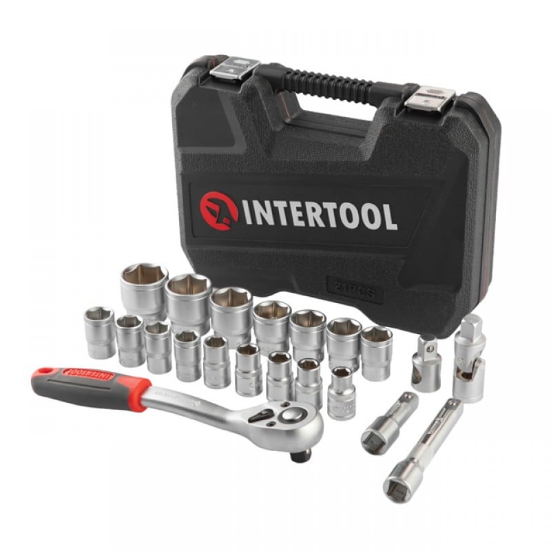 Набор инструментов Intertool ET-9021 1/2" 21 предметов в кейсе (PH01049)