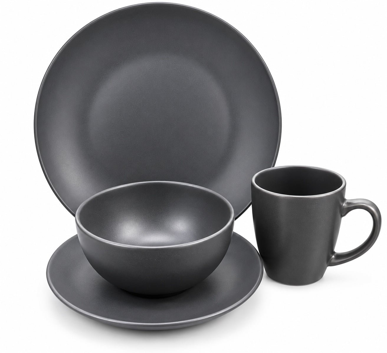Набор столовой посуды Stoneware 16 пр. Black (38944900)