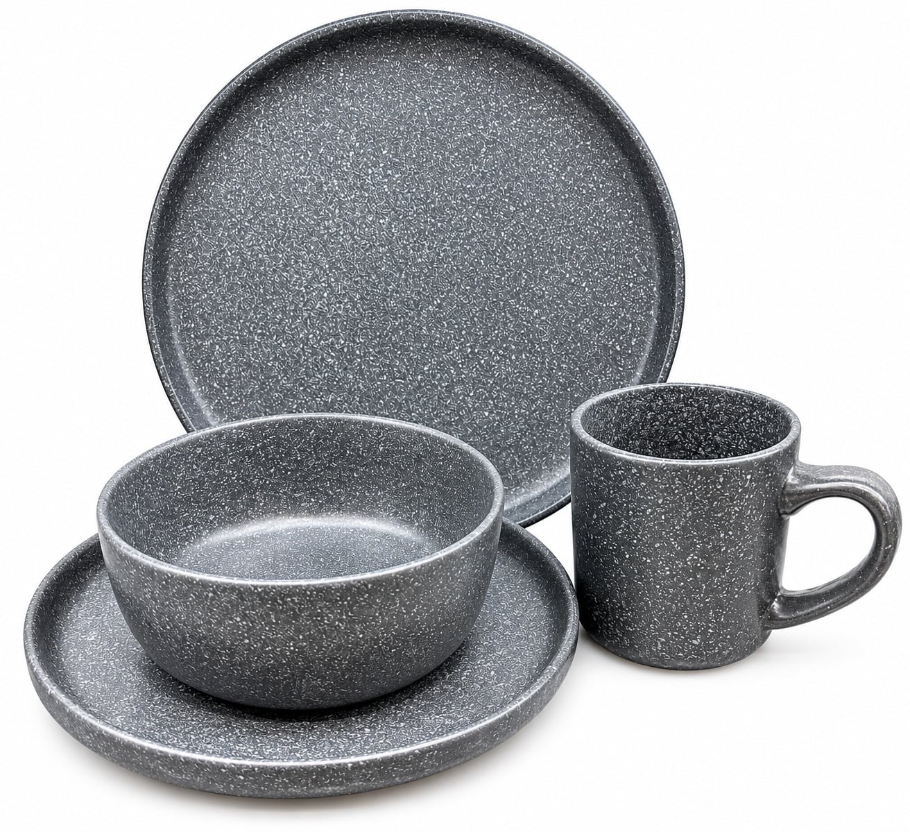 Набор столовой посуды Stoneware 16 пр. Matte Black (38943635)