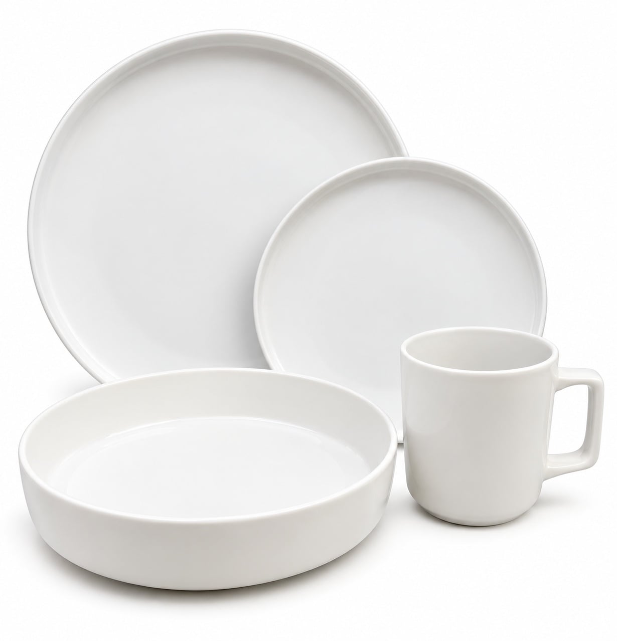 Набор столовой посуды Stoneware 16 пр. Matte White (38978213)