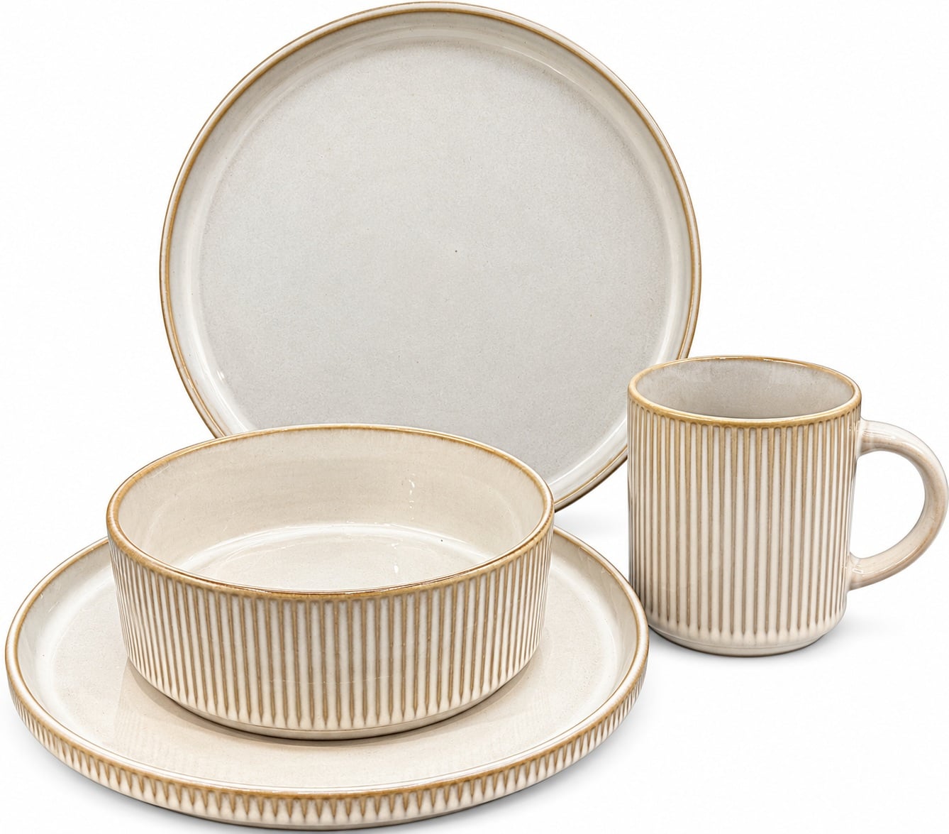 Набор столовой посуды Stoneware 16 пр. Ribbed (38978500)