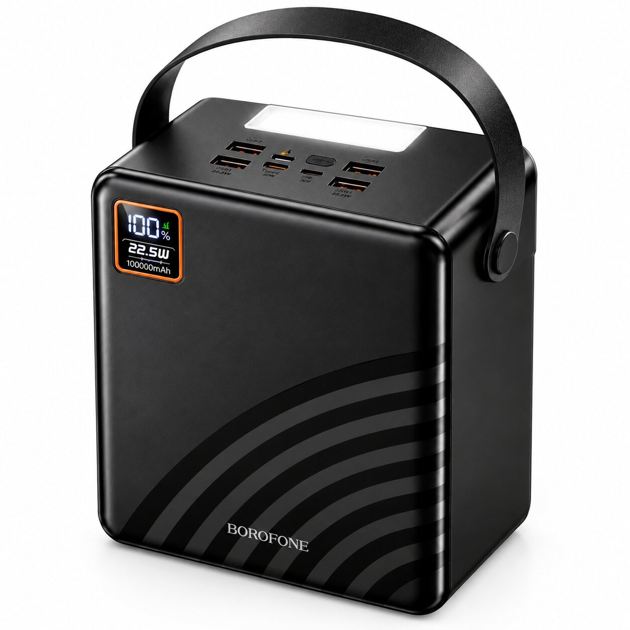 Повербанк Borofone BJ85 100000 mAh 22,5 Вт зі швидким заряджанням/цифровим дисплеєм/LED-ліхтарем та ручкою для перенесення (sp10771) Повербанк Borofone BJ85 100000 mAh 22,5 Вт зі швидким заряджанням/цифровим дисплеєм/LED-ліхтарем та ручкою для перенесення (sp10771)