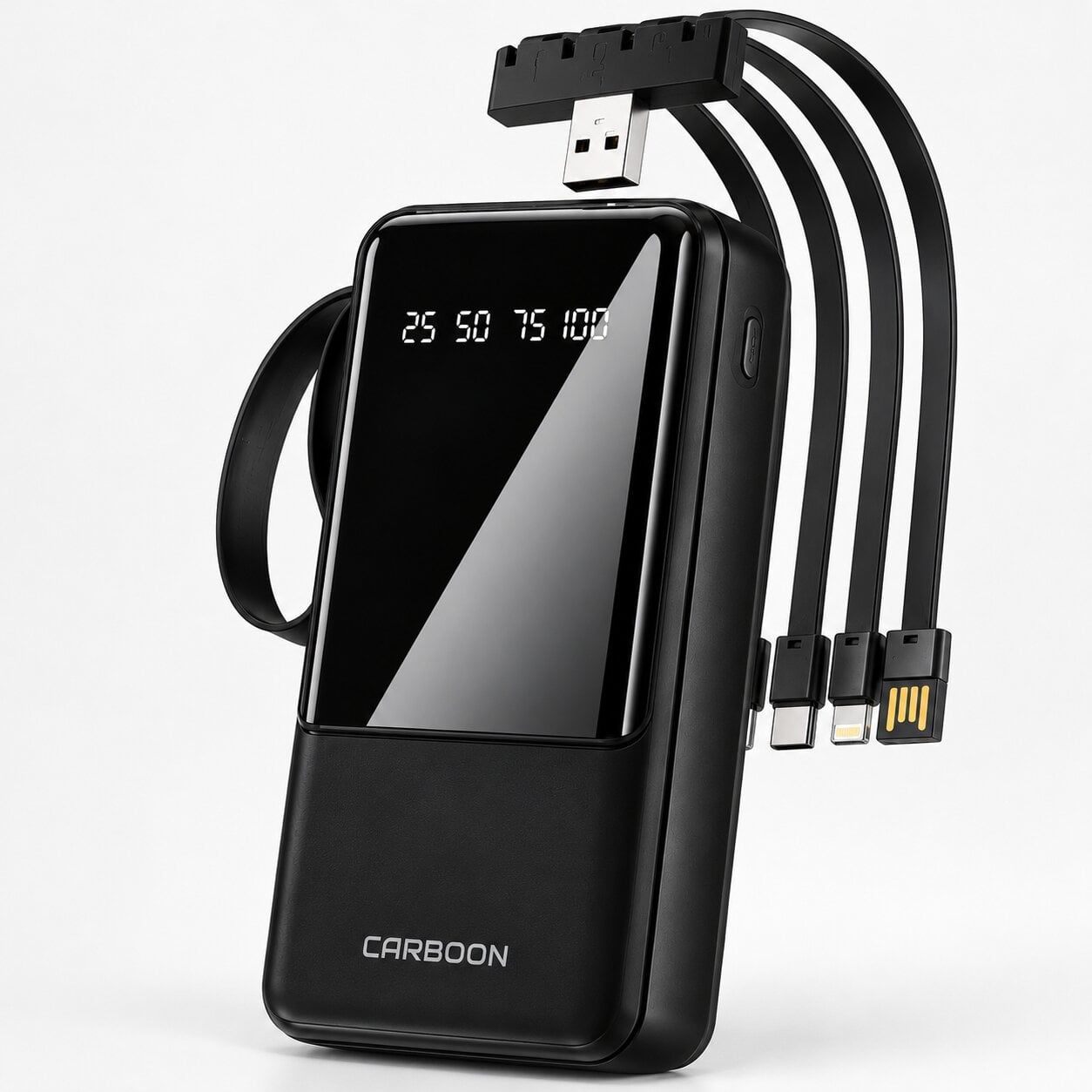 Повербанк CARBOON 20000 mAh со встроенными кабелями Type-C USB и индикатором (38913214) Повербанк CARBOON 20000 mAh со встроенными кабелями Type-C USB и индикатором (38913214)