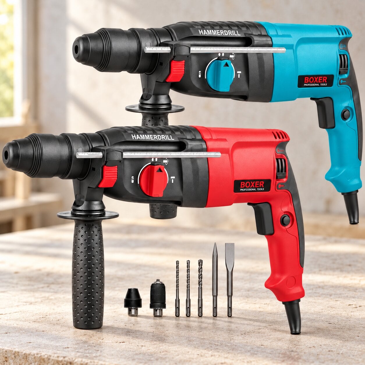 Перфоратор Boxer BX-8501 и дрель сетевой 3200 Вт 2,4 Дж SDS+ строительный прямого типа для сверления/ударного сверления/долбления