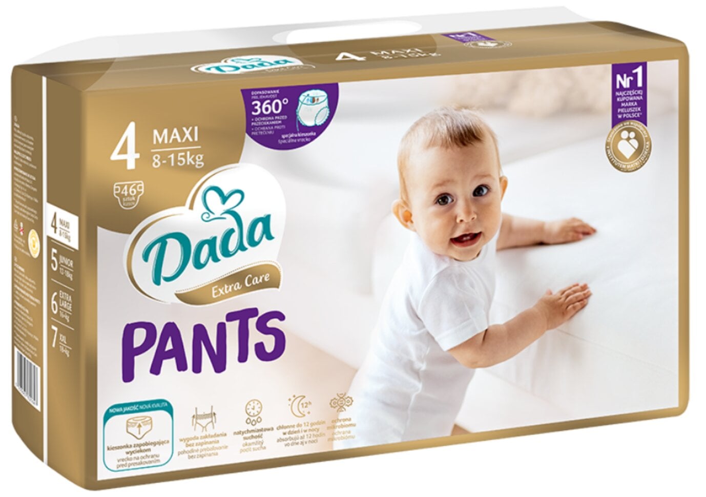 Підгузки-трусики Dada Extra Care Pants 4 MAXI для дітей вагою 8-15 кг 46 шт. (Pants4New) Підгузки-трусики Dada Extra Care Pants 4 MAXI для дітей вагою 8-15 кг 46 шт. (Pants4New)