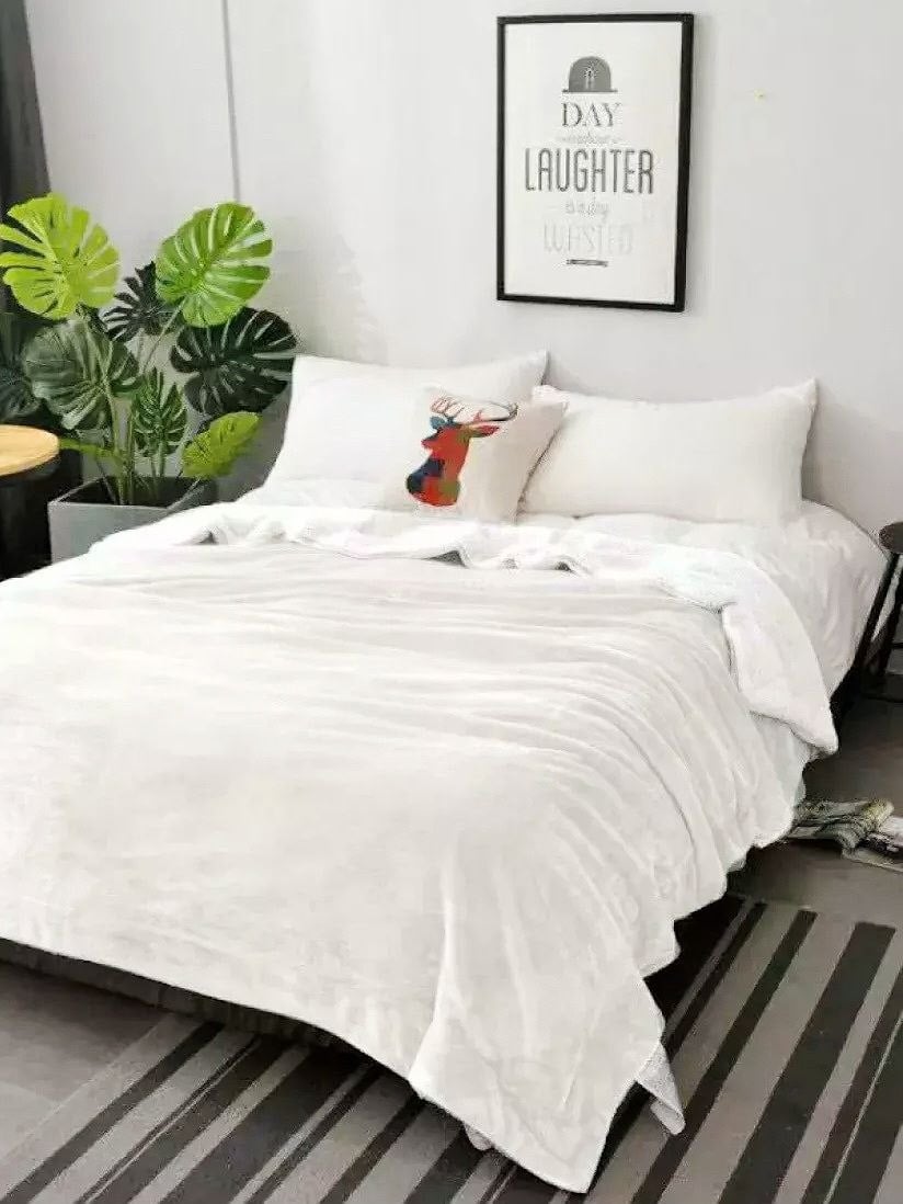 Плед двухсторонний Colorful Home Волна на овчине 200x230 см Кремовый (3092)