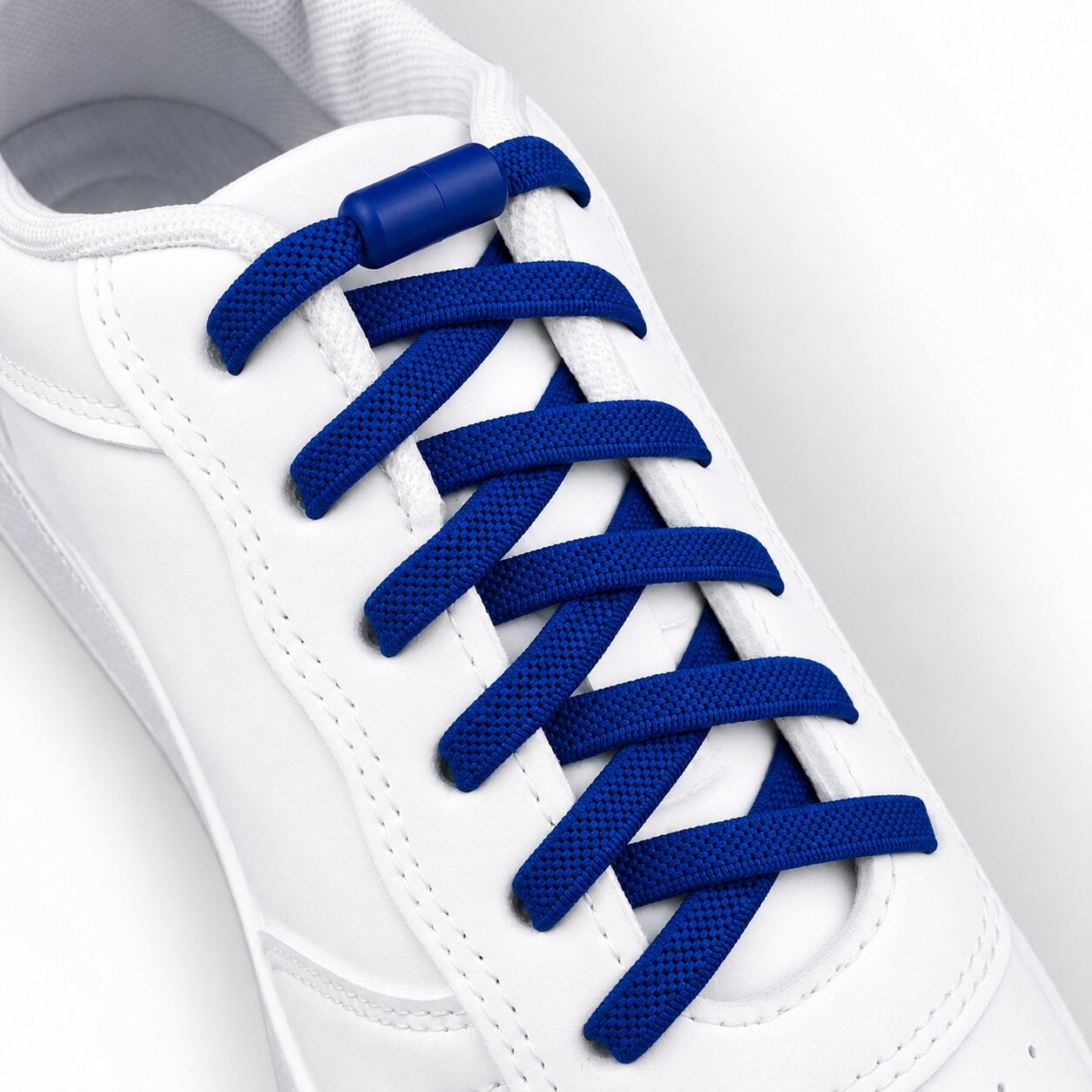 Шнурки для взуття еластичні #22 плоскі з фіксаторами Синій (2998711151)