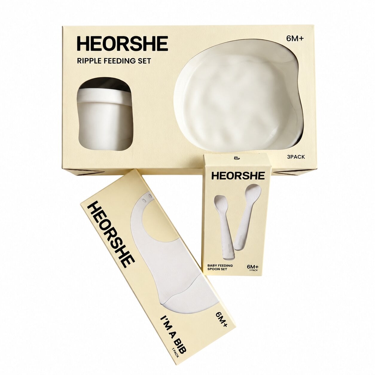 Подарочный набор для кормления HEORSHE Ripple White