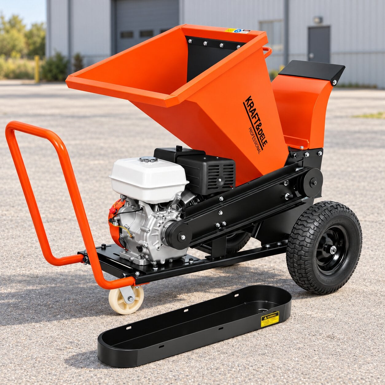 Подрібнювач гілок бензиновий Kraft&Dele KD5216 OHV 4-тактний 389 см³ 13 к.с 6,5 л 100 мм 2400 об/хв мобільний на колесах ручний запуск для саду