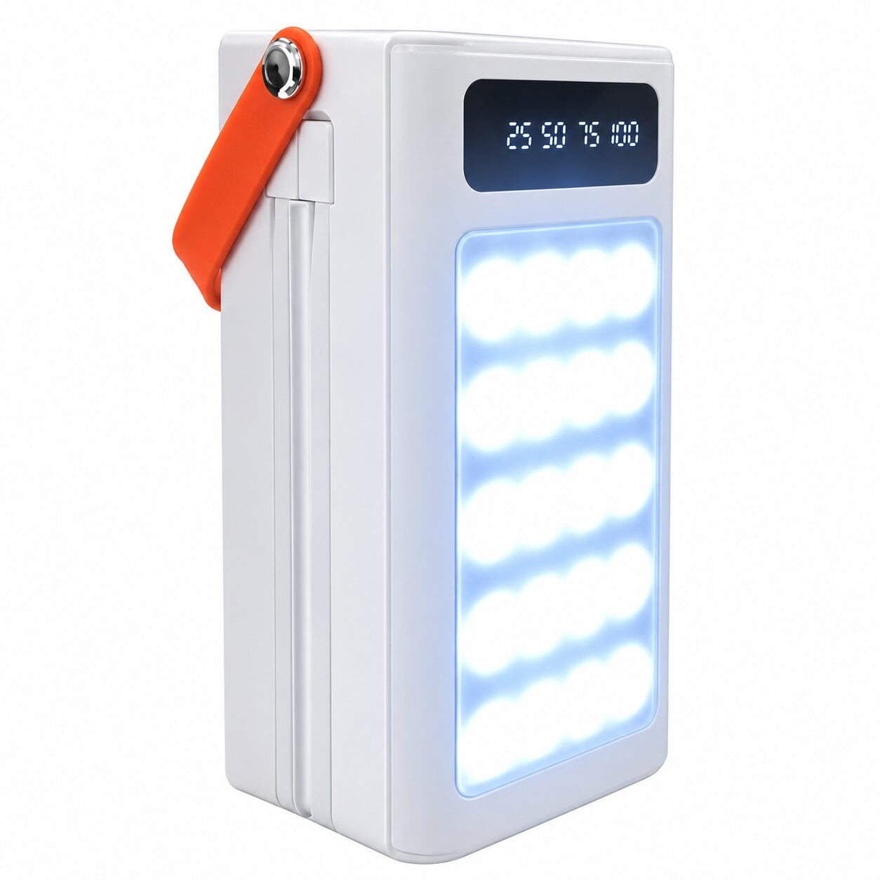 Повербанк ATMAX 60000 mAh со встроенными кабелями и фонариком (C121053)