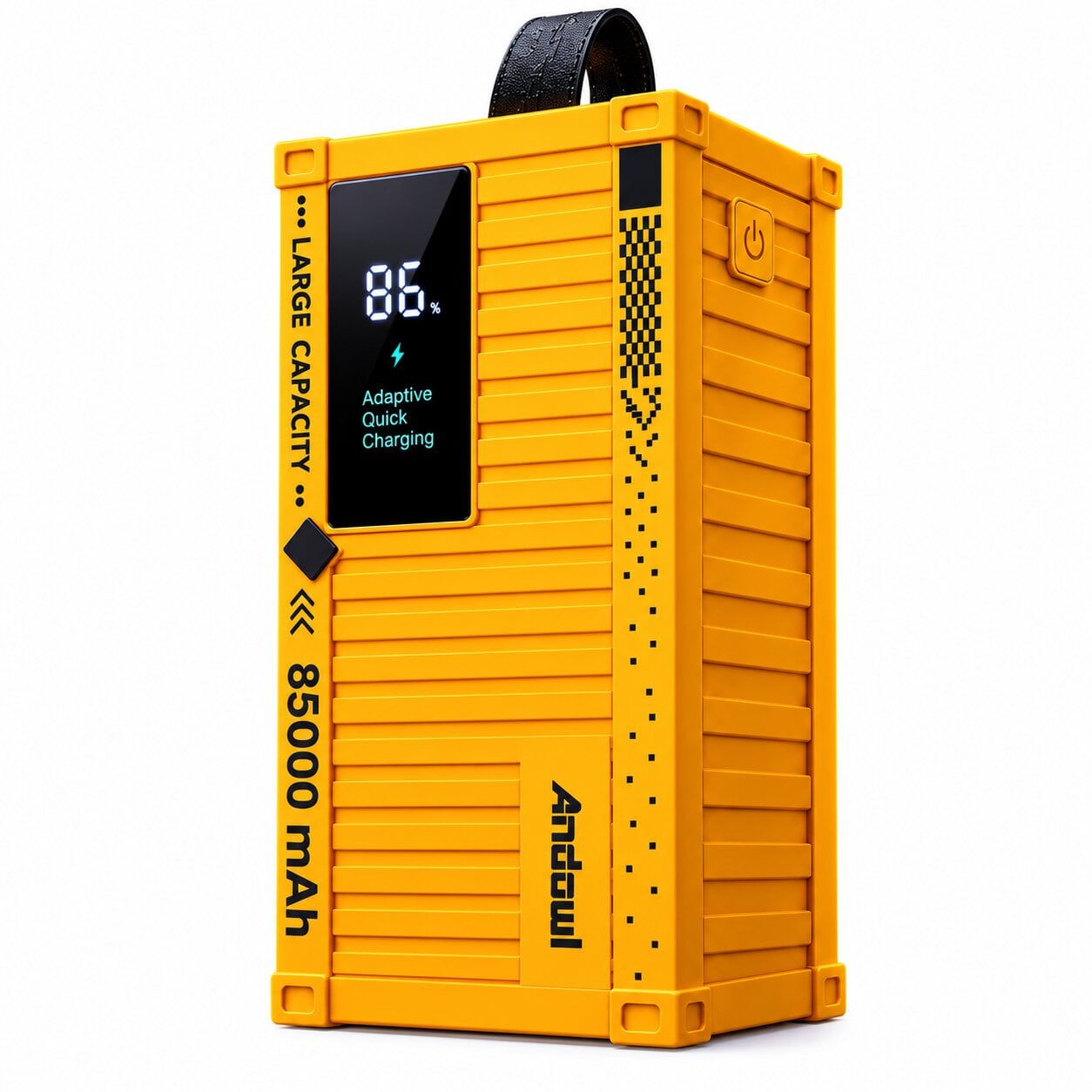 Повербанк Andowl Q-TD89 4хUSB-A кабели USB-C/Micro-USB/Lightning/дисплей/фонарь 85000 mAh PD до 22,5W Оранжевый (043e3189)