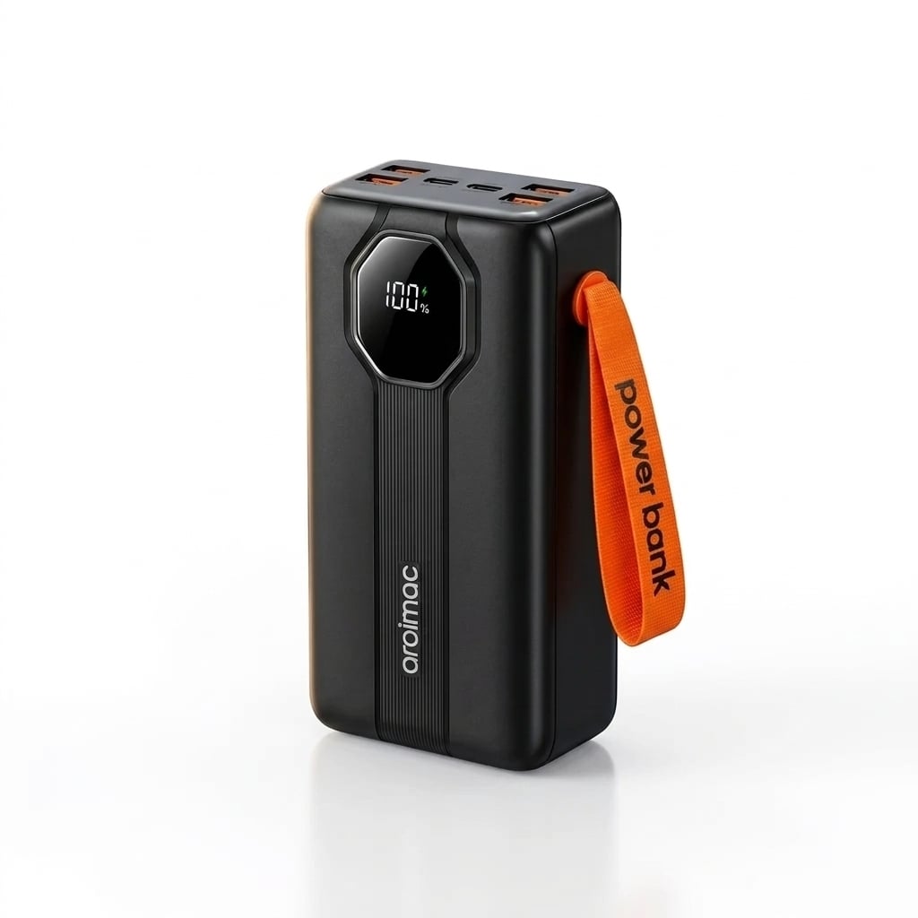 Повербанк Aroimac 30000 mAh быстрая зарядка 22,5W встроенные кабели LED-дисплей Черный (38795802)