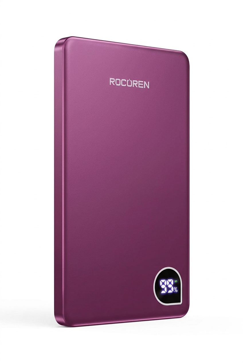 Повербанк бездротовий магнітний для iPhone 18 Rocoren Mini Magnetic 5000 mAh 20W Burgundy