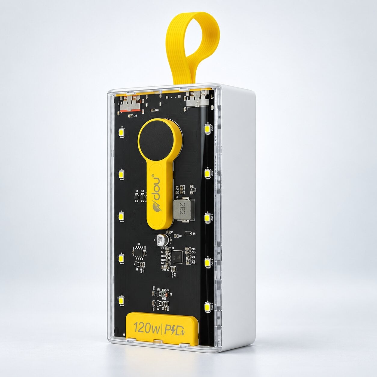 Повербанк DOU G145 30000 мАч с 4 встроенными кабелями и LED-дисплеем Белый Повербанк DOU G145 30000 мАч с 4 встроенными кабелями и LED-дисплеем Белый