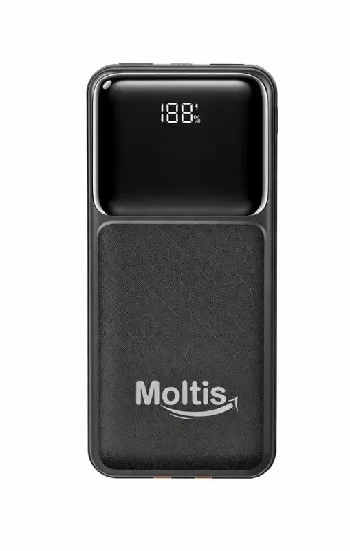 Повербанк Moltis 20000 mAh 22,5W LED-дисплей/USB-C/Lightning Чорний (7296) Повербанк Moltis 20000 mAh 22,5W LED-дисплей/USB-C/Lightning Чорний (7296)