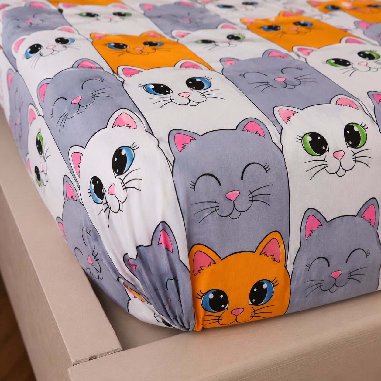 Простынь на резинке PaniPava Meow бязь 140х190х25 см (192416)
