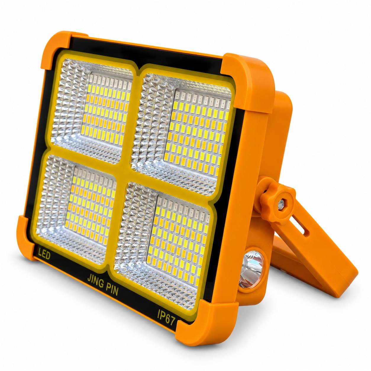 Аккумуляторный прожектор JING PIN Solar LED Light 336 LED с солнечной панелью USB Оранжевый (M1300)