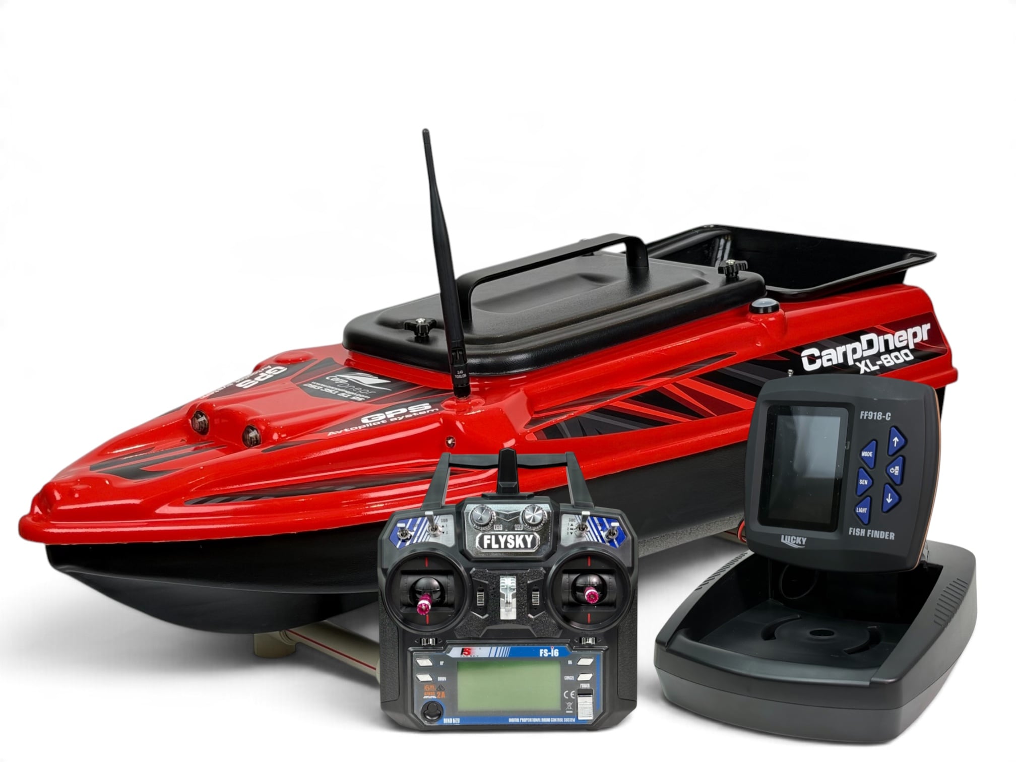Прикормочный кораблик CarpDnepr XL-800 GPS эхолот Lucky 918