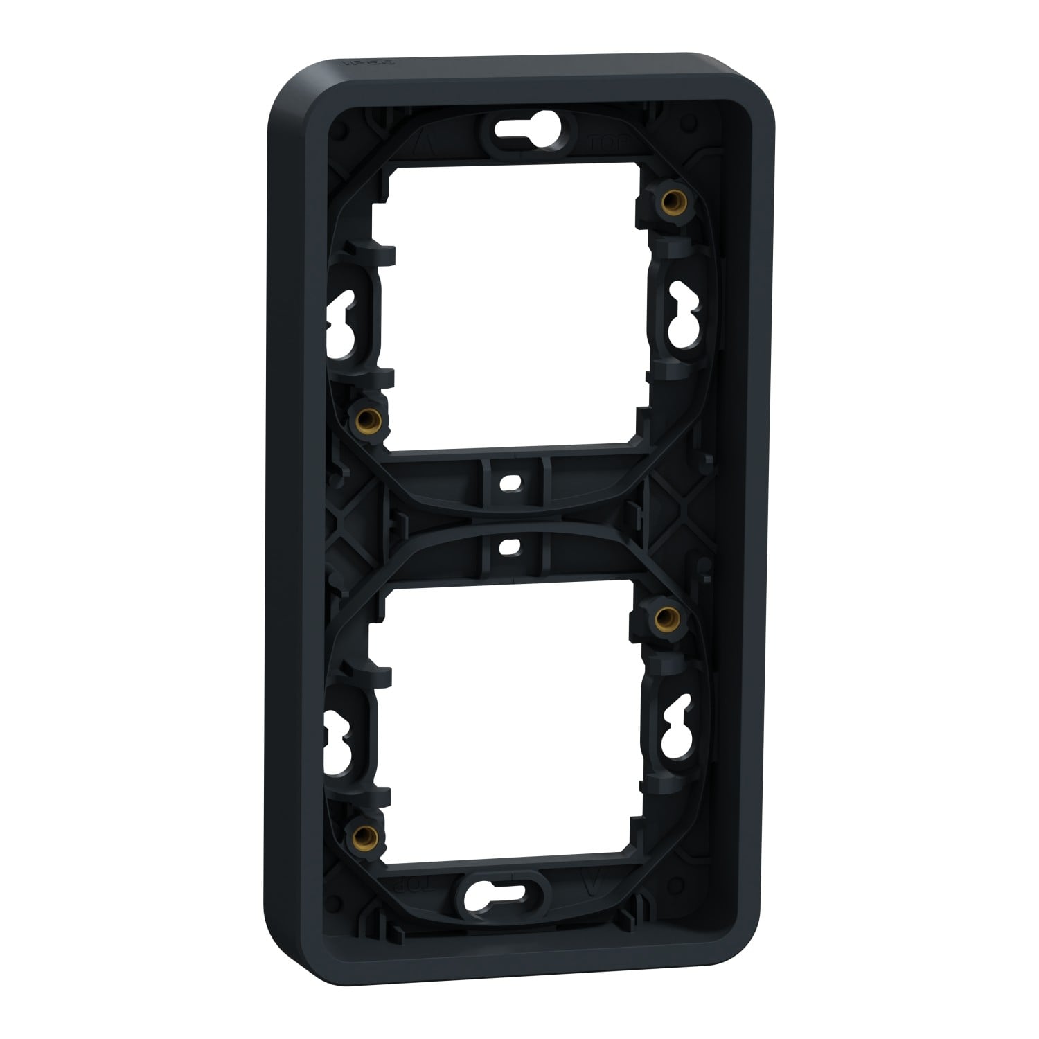 Рамка Schneider Electric MUReva Styl двомісна вертикальна IP55 чорна (MUR34151)