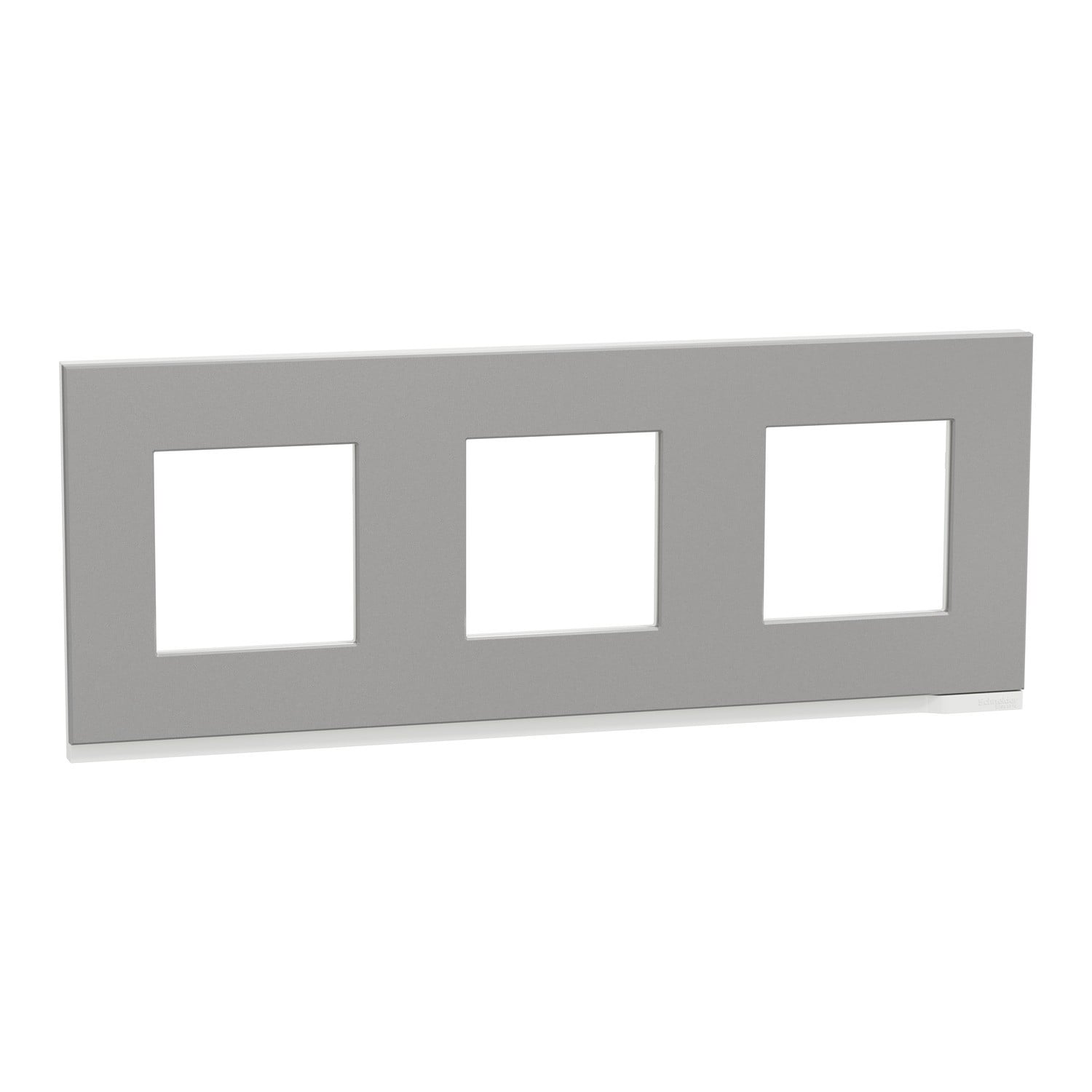 Рамка Schneider Electric Unica Pure тримісна Алюміній/Білий (NU600680)