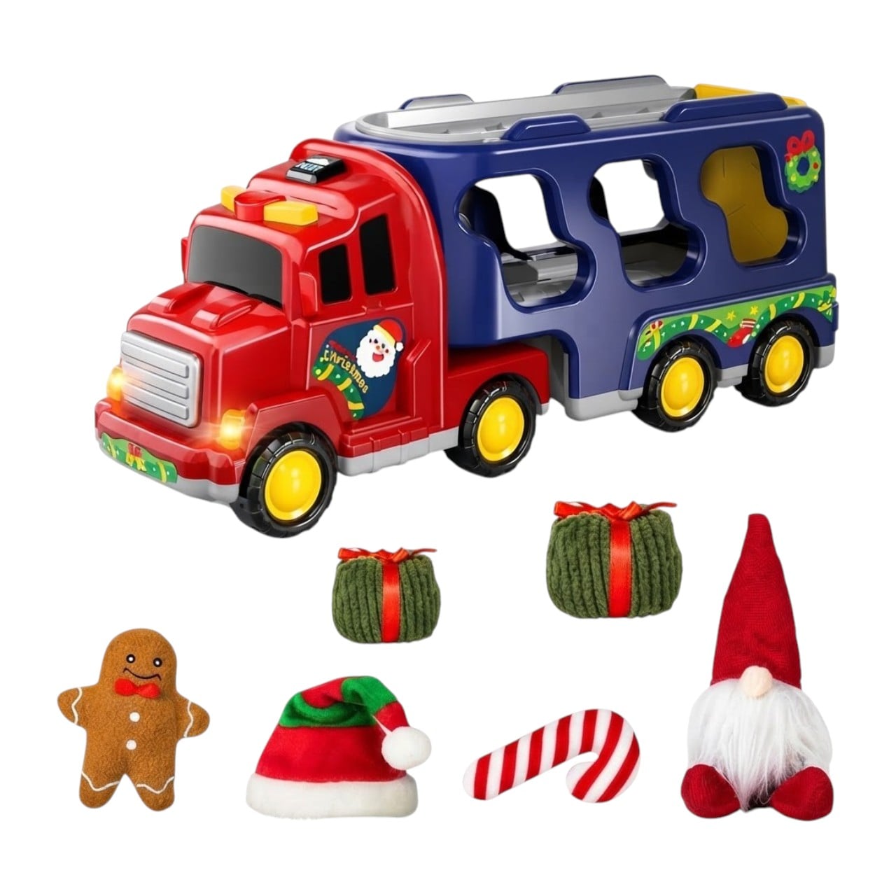 Вантажівка різдвяна іграшкова Doloowee Christmas Car SX600-36A з причепом (38570796)