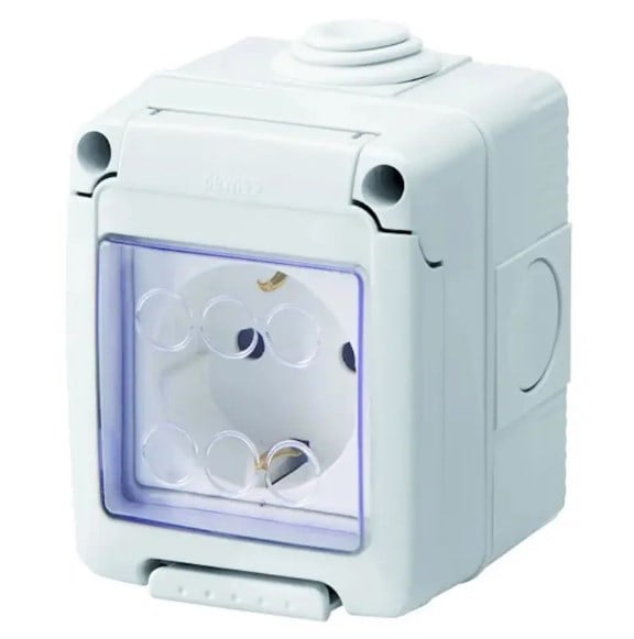 Розетка GEWISS GW27844 2P+PE 16А IP55 Серый (38862696)