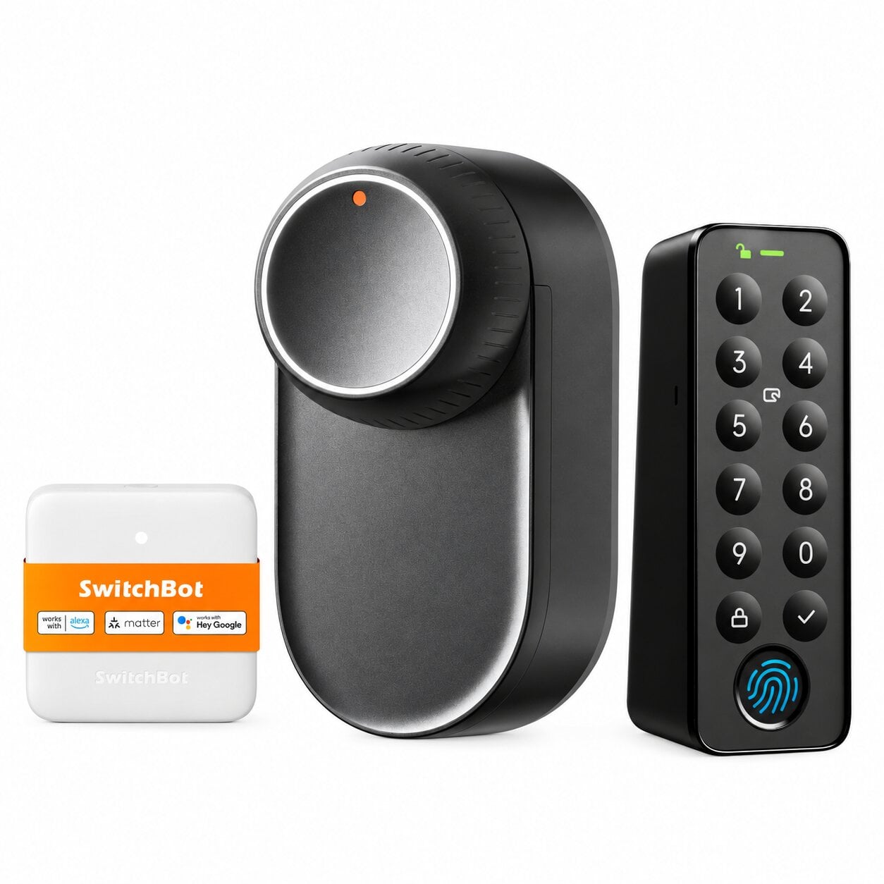 Замок дверной умный SwitchBot Lock Ultra Touch Combo W5600002 со сканером оттиска и клавиатурой 4200 мАч Черный (SKU-676)