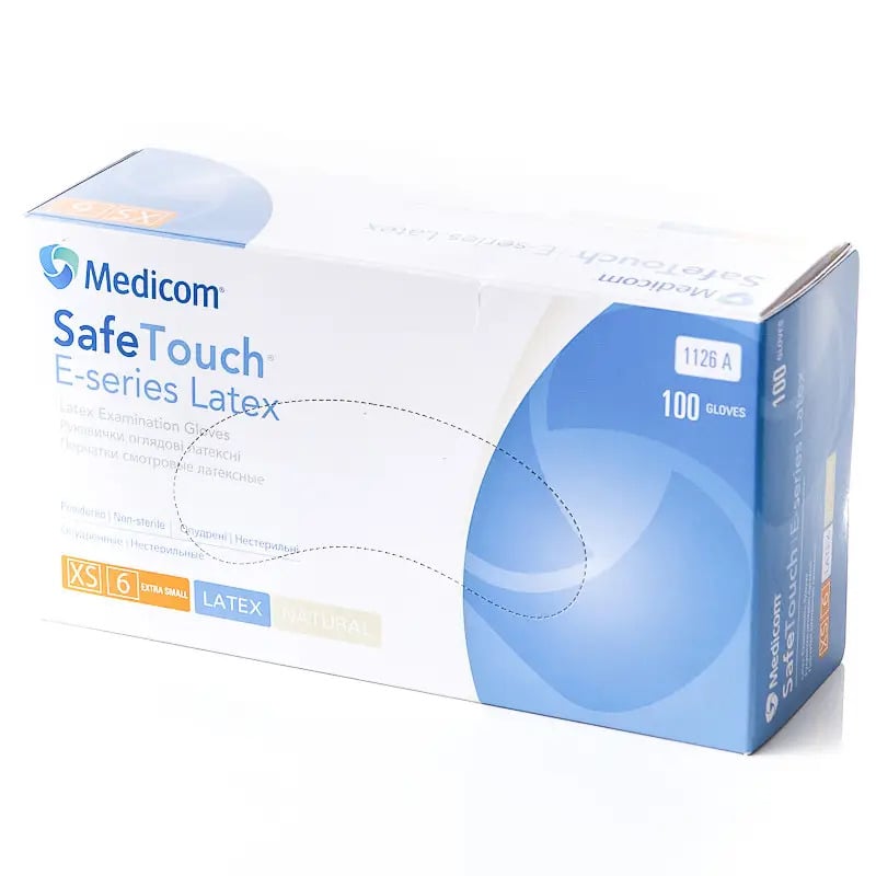 Перчатки латексные текстурированные Medicom опудренные XS 100 шт. (38981744)