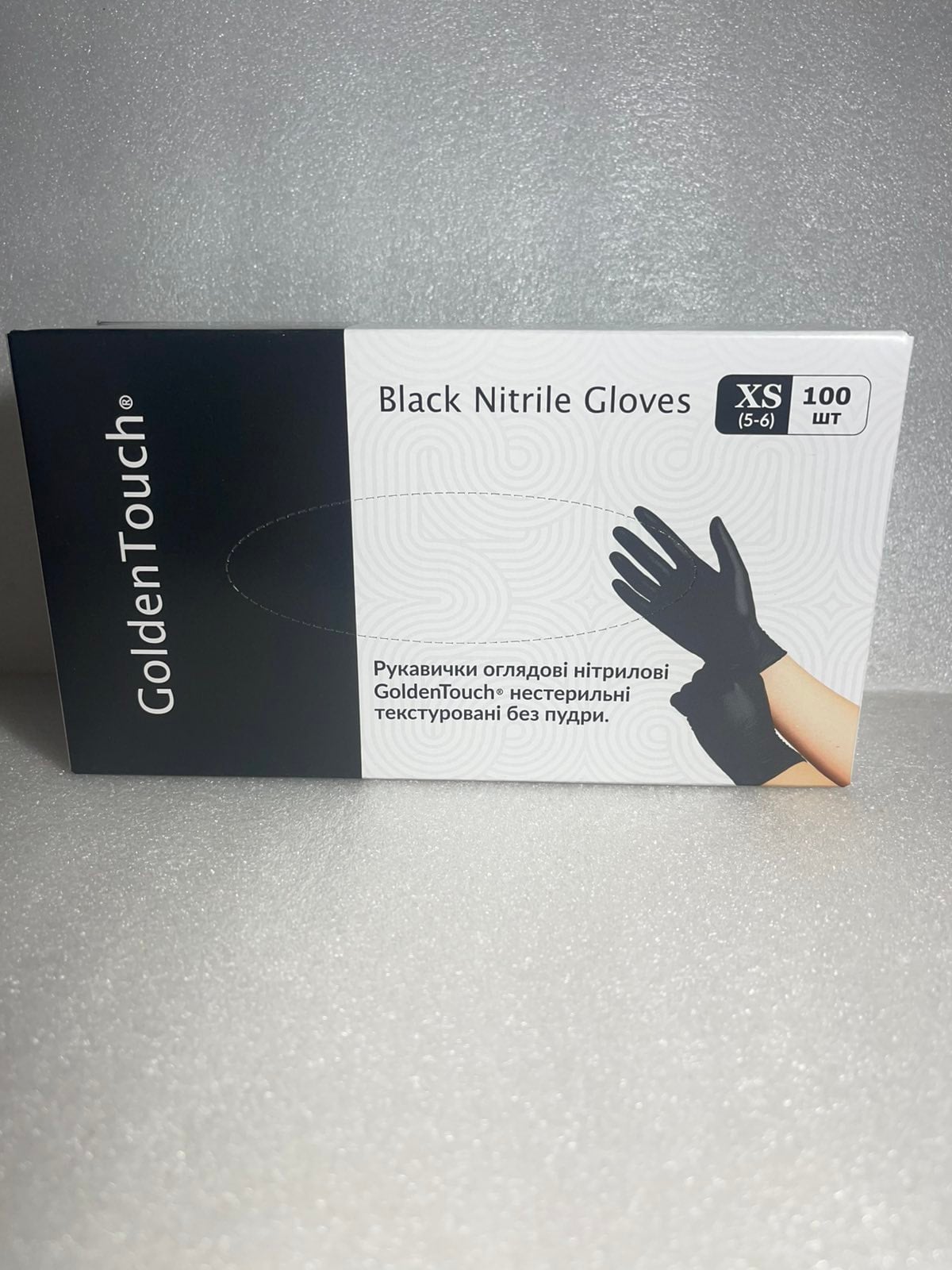 Перчатки нитриловые GoldenTouch Black плотность 3 7 г XS 50 пар Черный (38728493)