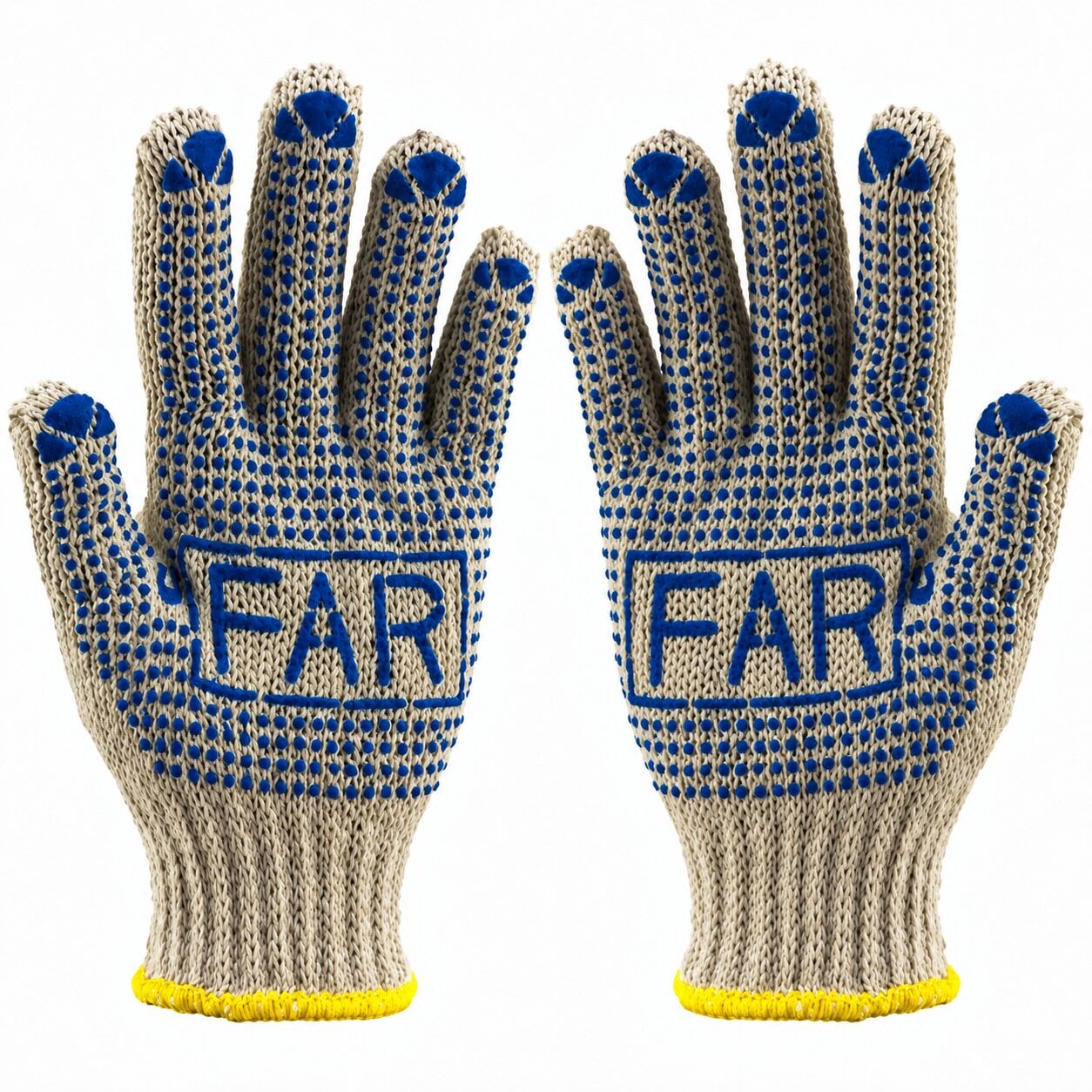 Перчатки рабочие с ПВХ точками FAR трикотажные 7 класс 2 нити р. 10 Белый (3-734)