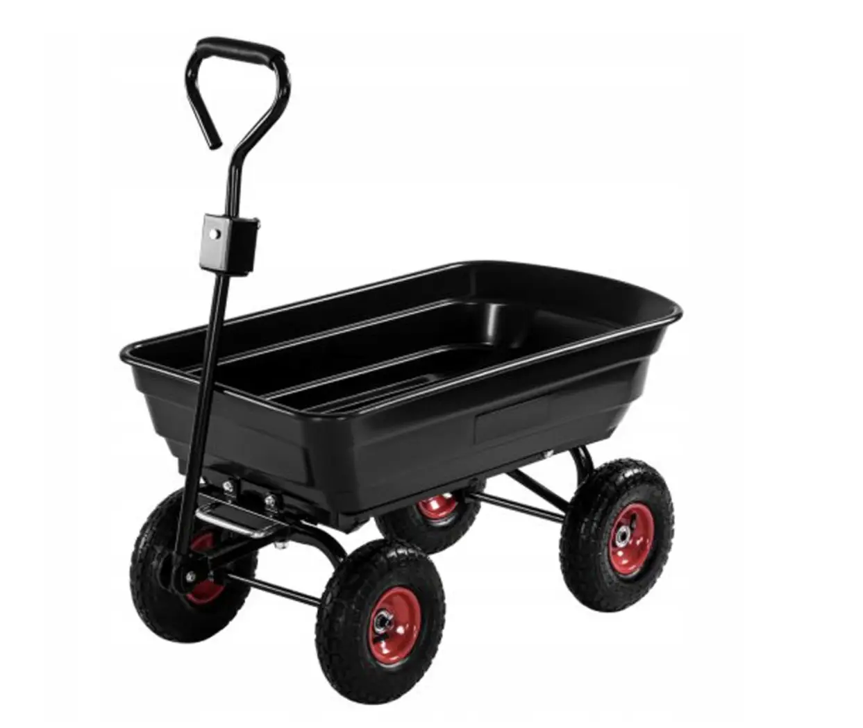 Тележка садовая Kraft&Dele KD3127 с пластиковым кузовом и стальной рамой 300 кг 75 л Черная
