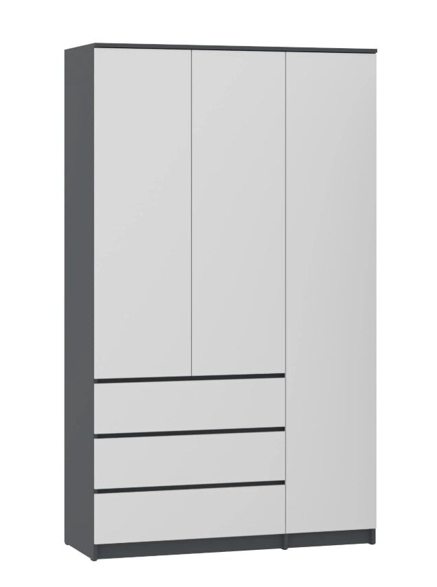 Шкаф гардеробный PEHOTIN НС-Ш-3 120х54х207 см Антрацит/Белый (PN-102024)