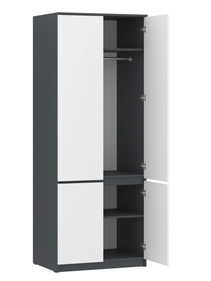 Шкаф гардеробный PEHOTIN НС-ШГ 80х54х207 см Антрацит/Белый (PN-102034)
