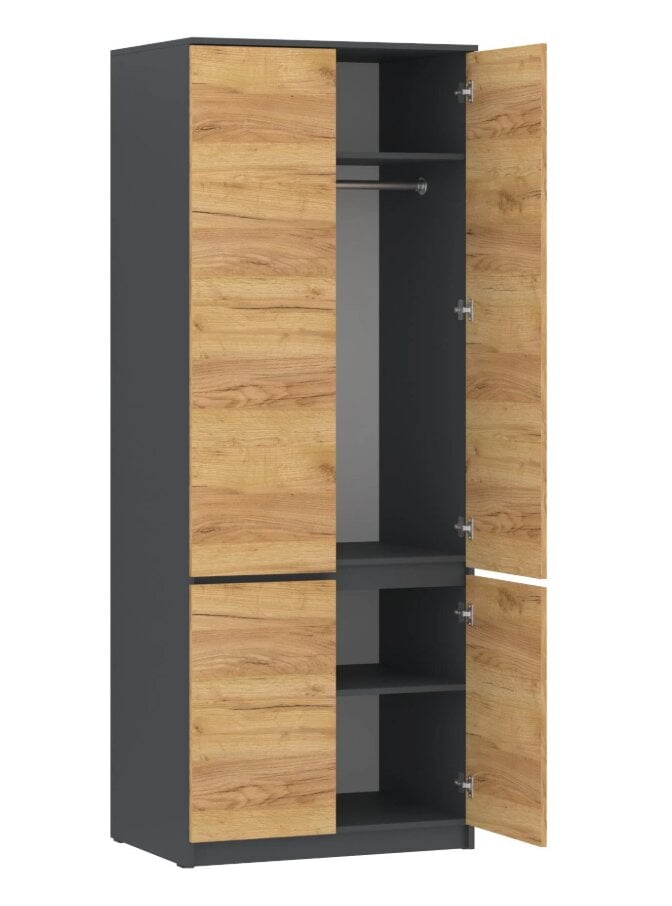 Шкаф гардеробный PEHOTIN НС-ШГ 80х54х207 см Антрацит/Дуб тахо (PN-102032)
