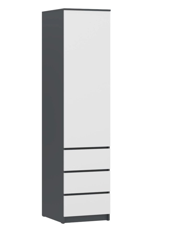 Шкаф-пенал PEHOTIN НС-П50-3+1 50х54х207 см Антрацит/Белый (PN-102004)
