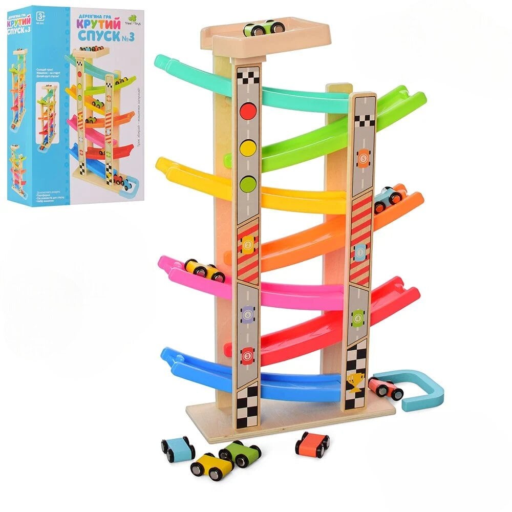 Скоростной спуск деревянный трек Limo Toy MD 2541 Tree Toys на 7 этажей (2027301602)