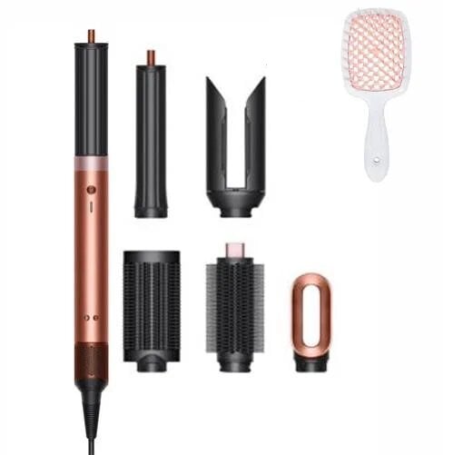 Стайлер для волосся HS09 Airwrap Coanda 2xMulti-styler&Dryer Straight to Wavy Amber Silk 6в1 1700 Вт з гребінецем Золотистий (3041244460)