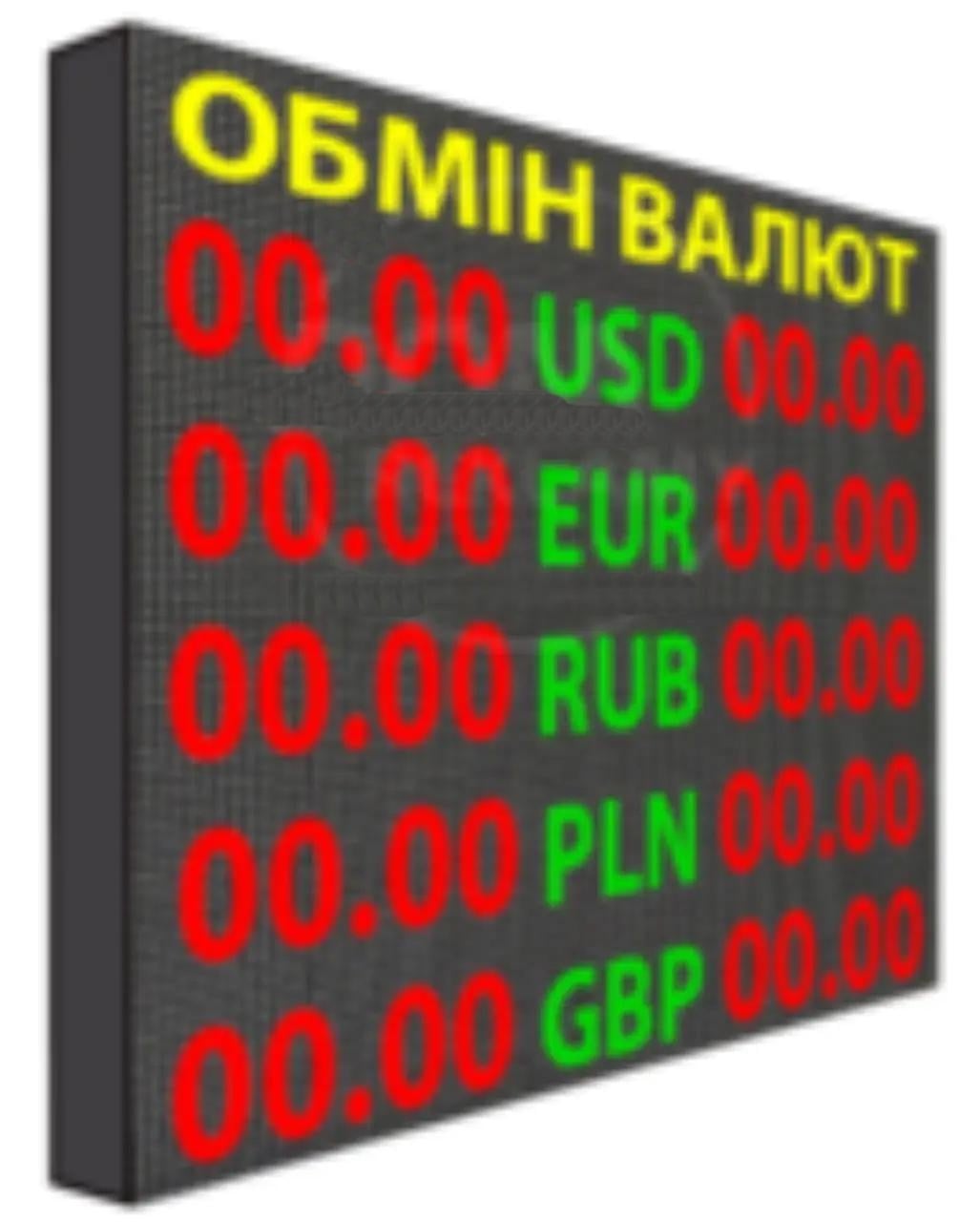 Табло обмена валют 96х96 см Разноцветный (10010)