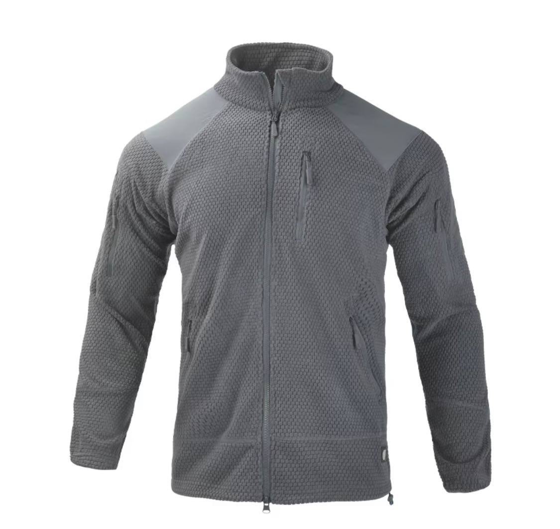 Кофта флиска тактическая Han-Wild Grid Fleece вафельный флис/соты с защитными накладками 3XL Серый