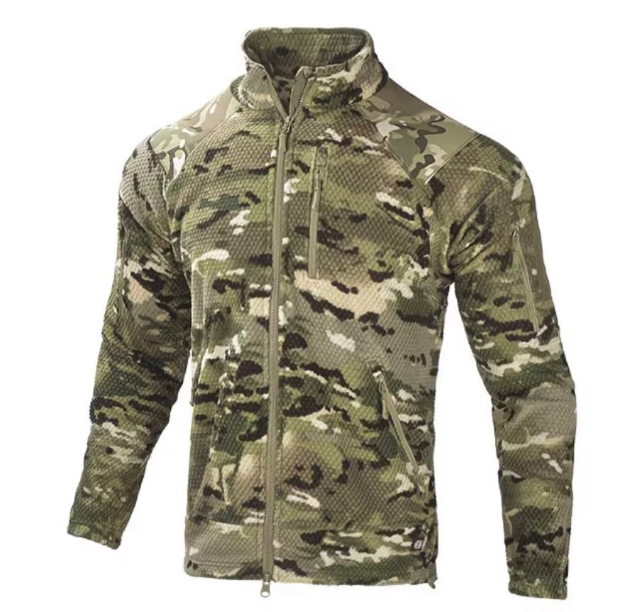Фліска кофта тактична Han-Wild Grid Fleece вафельний фліс/соти з захисними накладками 2XL Мультикам