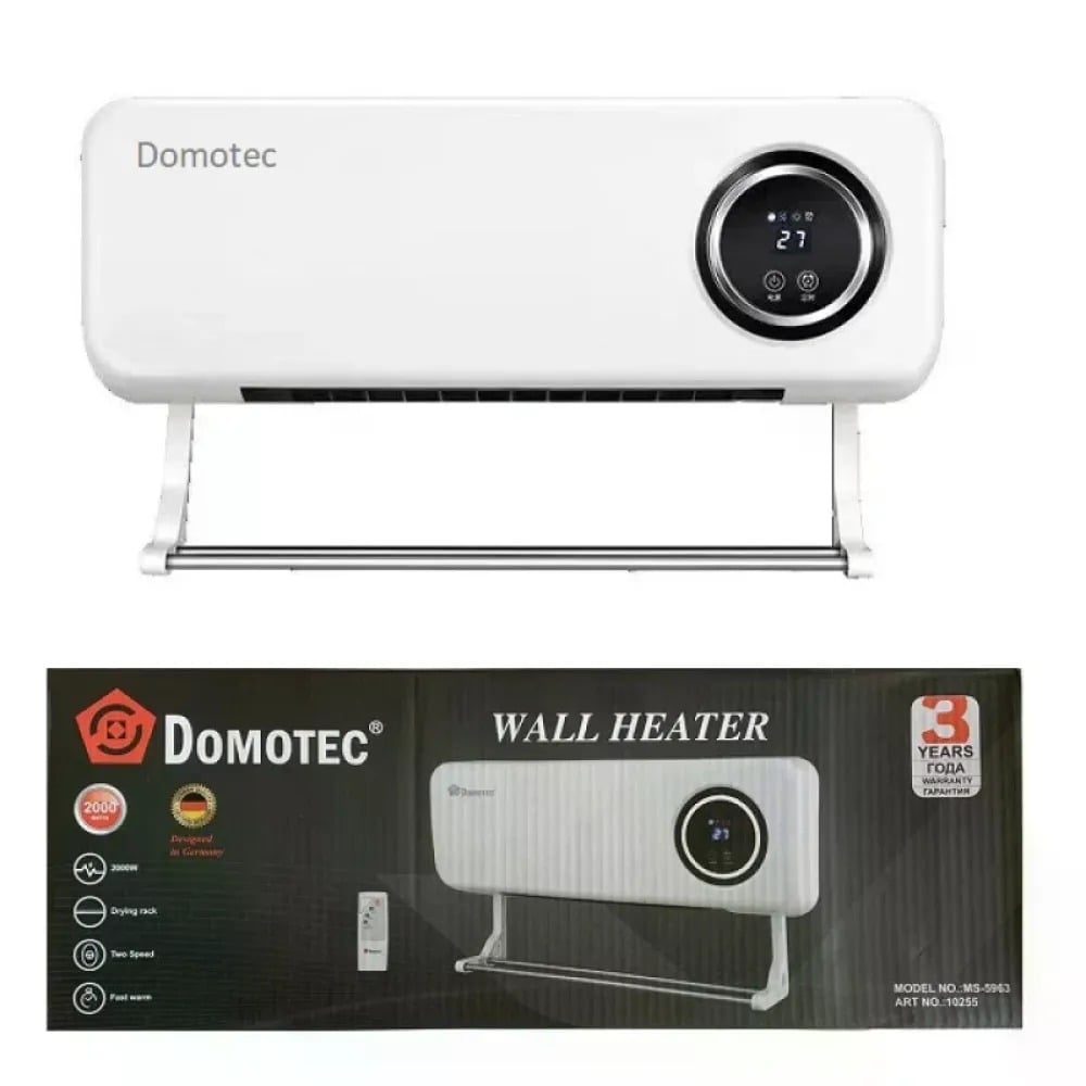 Тепловентилятор настенный Domotec MS-5963 2000Вт с полотенцесушителем (654100)