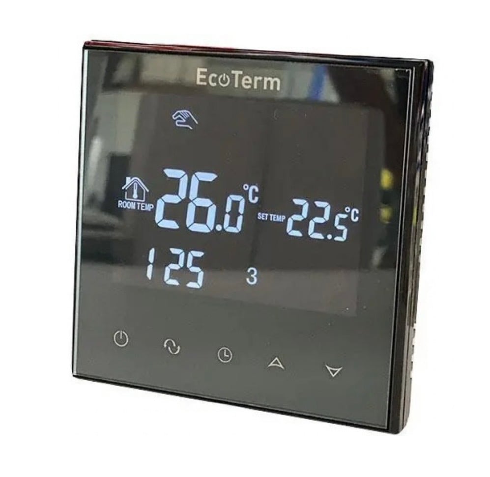 Терморегулятор программированный для теплого пола Ecoterm SN Black (557877)