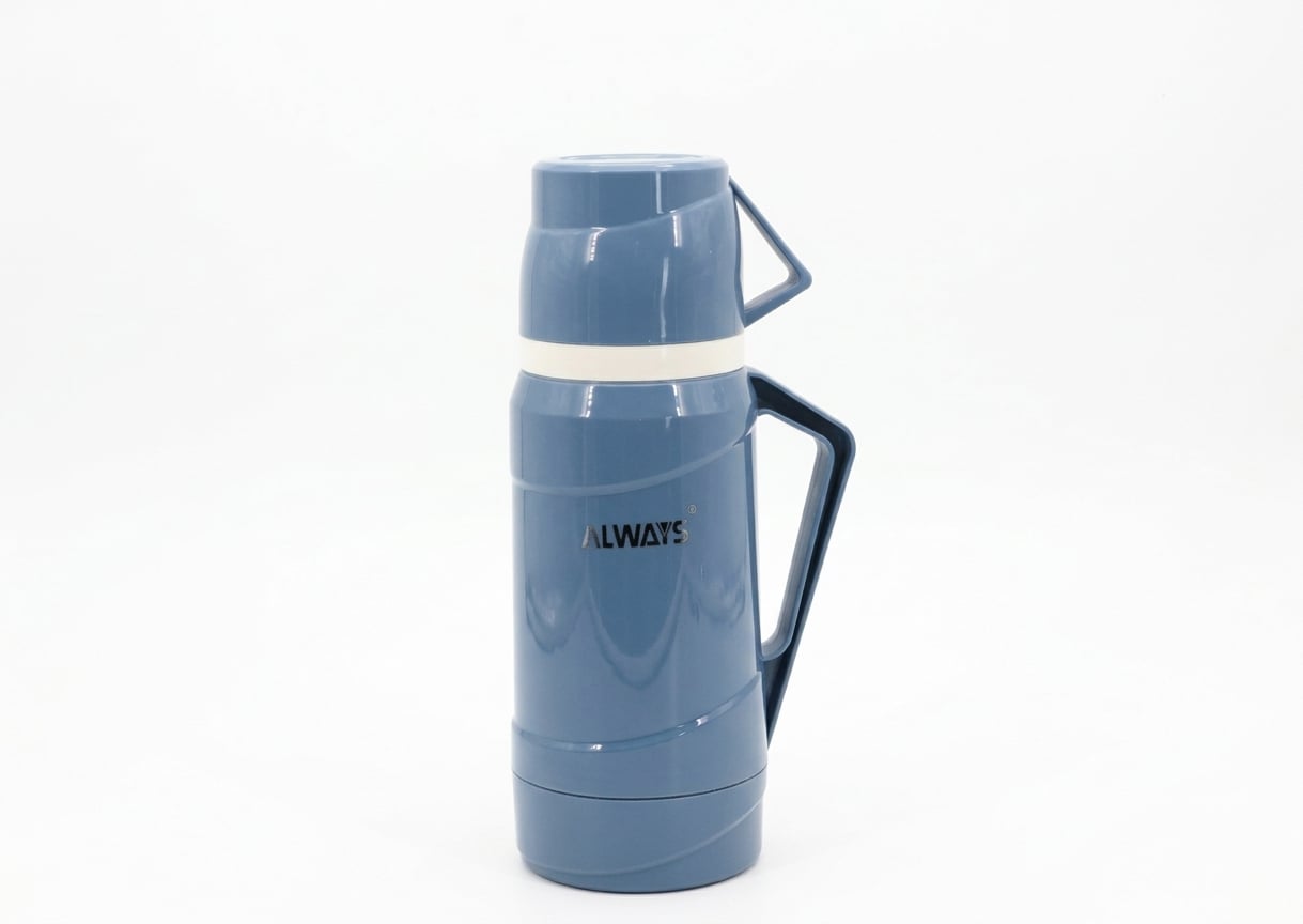 Термос с ручкой со стеклянной колбой ALWAYS Vacuum Flask 1,8 л синий