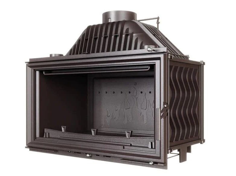 Топка чугунная каминная KAWMET W15 ECO с прямым стеклом 16,3 кВт